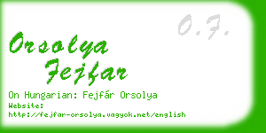 orsolya fejfar business card